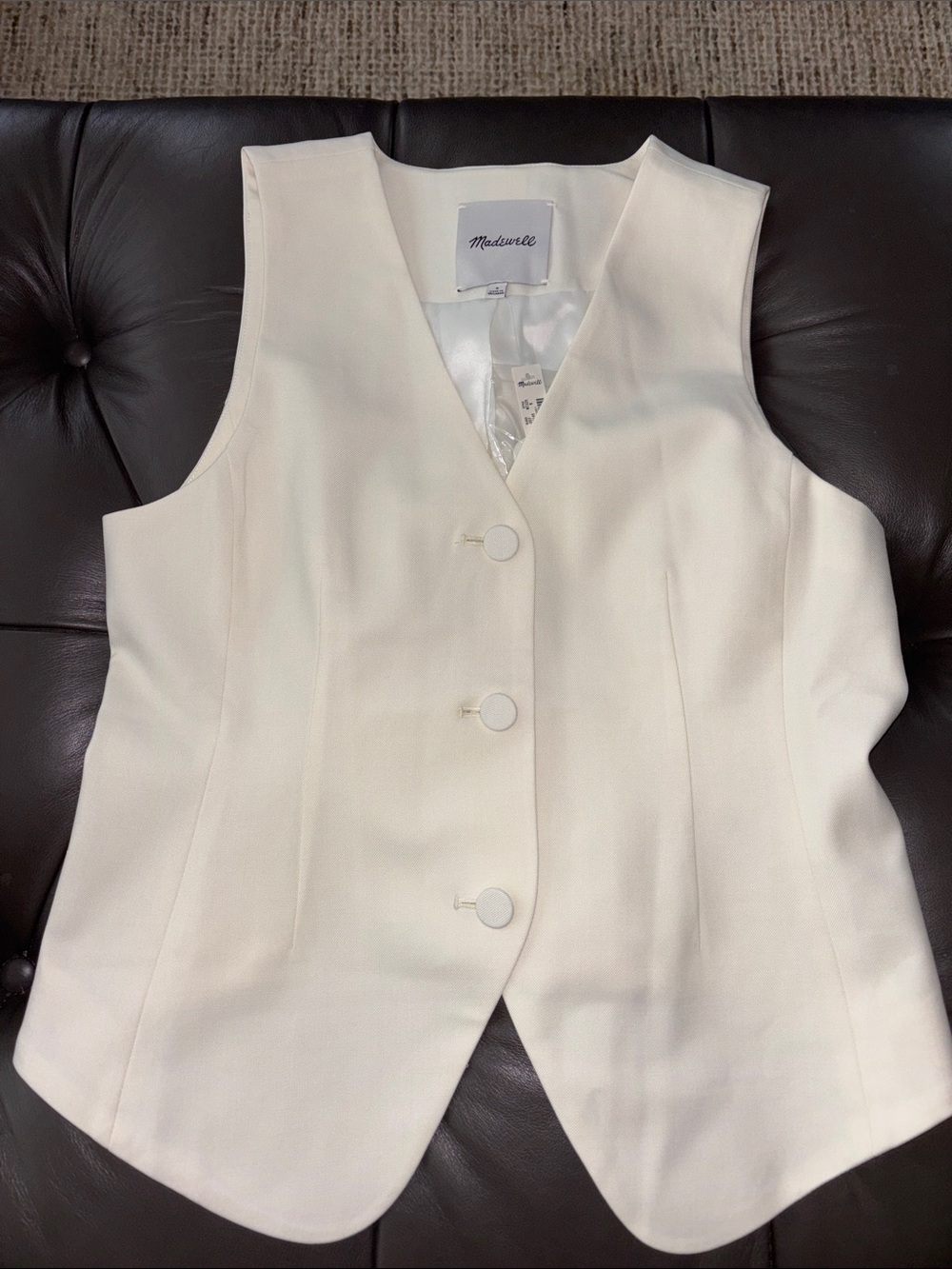 Madewell Cream Button-Front Vest